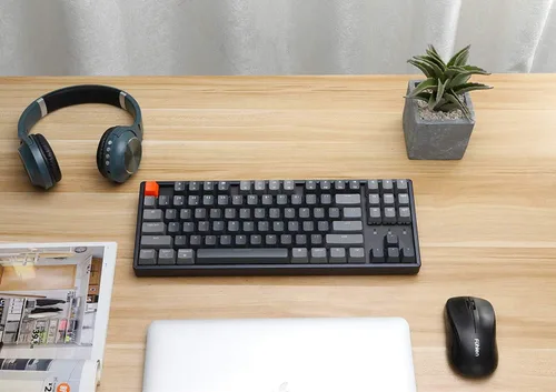 Vista 4 de Keychron K8 Tenkeyless Teclado mecánico inalámbrico para Mac Bluetooth RGB retroiluminación multitarea tipo C con cable TKL Gaming Keyboard