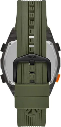 Vista 3 de Fossil Everett - Reloj digital de acero inoxidable con energía solar para hombre Carbon Digital