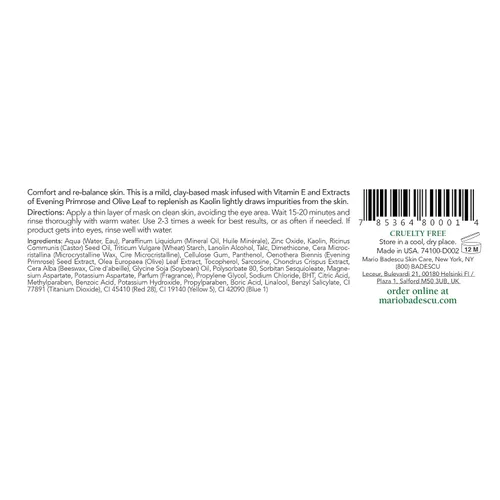 Vista 2 de Mario Badescu Máscara facial de arcilla para hombres y mujeres, minimizadora de poros, mascarilla facial para el cuidado de la piel, formulada