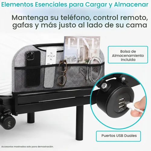 Vista 8 de Vive Base de cama ajustable (individual) – Base de cama eléctrica de metal