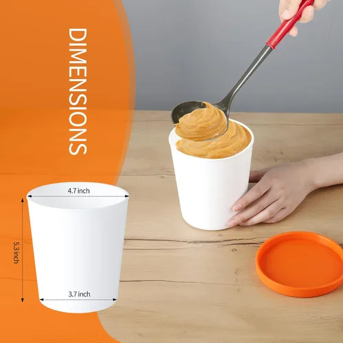 Vista 3 de Recipientes para helados caseros (paquete de 4 – 1 cuarto de galón cada uno), contenedores reutilizables de almacenamiento de helado