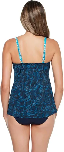 Vista 3 de Miraclesuit Womens Swimwear Royals Myrra Tummy Control Underwire Bra Tankini Top
