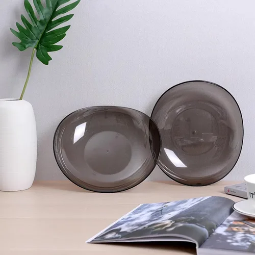 Vista 3 de HEXEH Plato de frutas para el hogar, 2 piezas, plato de frutas para el hogar, simple y moderno, mesa de café, plato de frutas secas, plato de fruta