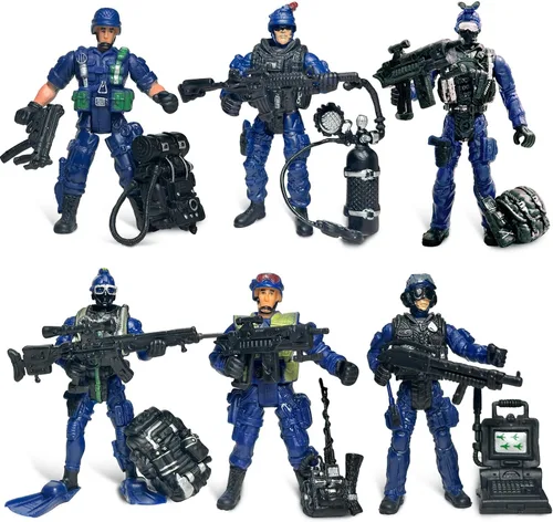 Vista 10 de 12 piezas de figuras de acción de hombres del ejército, juego de juguetes de soldados militares para niños, figura de acción de hombres del ejército
