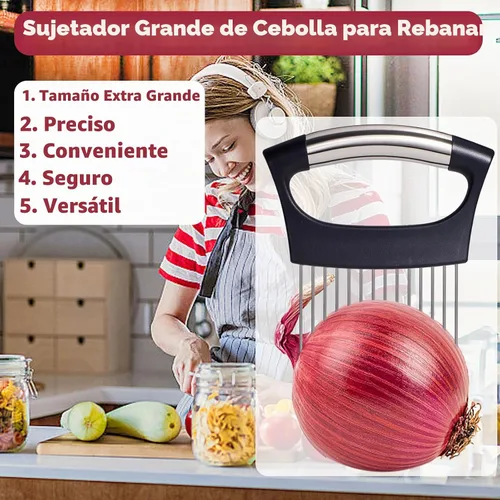 Vista 6 de JAYVAR Soporte de cebolla extragrande para rebanar, acero inoxidable 304