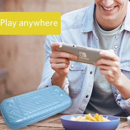 Vista 5 de CoBak Funda de transporte para Nintendo Switch Lite con 1 protector de pantalla 1 funda de agarre y 4 tapas de agarre para el pulgar funda