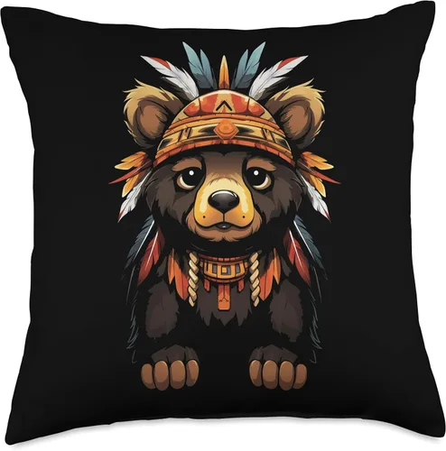 Vista 5 de Native American Day American Indian Pride Cojín de oso indígena indígena nativo americano, diseño de artes tribales, 16 x 16 pulgadas, multicolor