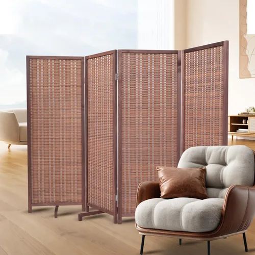 Vista 8 de Divisor de habitación de bambú, pantallas plegables de privacidad, divisor de pared para separación de habitaciones, divisores y divisores