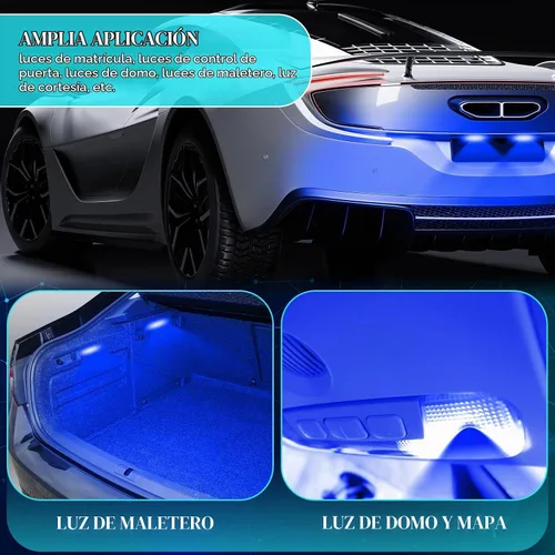 Vista 7 de Frienda Kit de bombillas LED para coche, 70 piezas, luz interior, luz de matrícula, azul