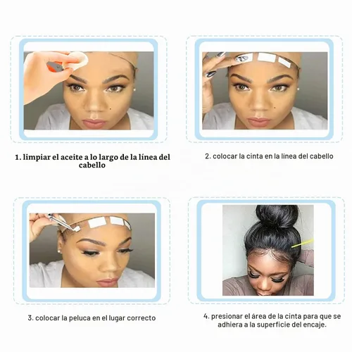 Vista 5 de Goiple 40 piezas de cinta para pelucas, adhesivo impermeable de doble cara para pelucas de encaje, tiras de cinta para peluca frontal de encaje