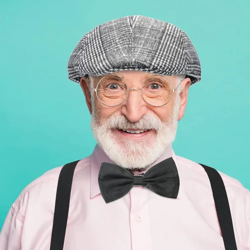 Vista 6 de Juego de 7 piezas de disfraz de anciano para abuelo, accesorios para fiestas de jubilación mayores, suministros de cosplay para adultos de los años