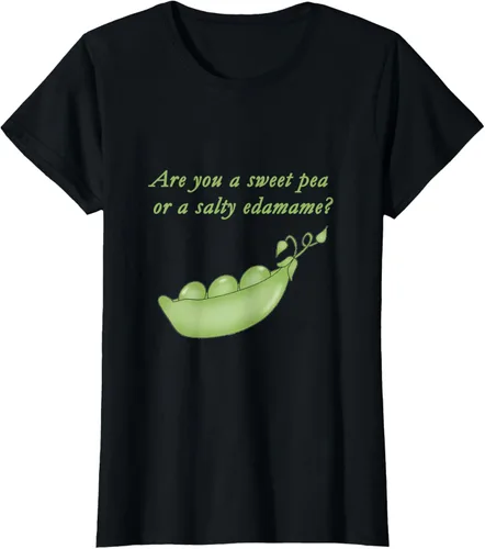 Vista 31 de ¿Eres un guisante dulce o edamame salado? Camiseta, Negro