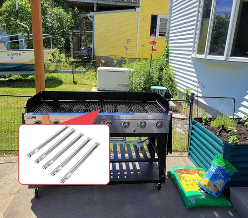 Vista 7 de Quemadores de parrilla de 17 pulgadas de repuesto para miembros Mark GR2039201-MM-00 para barbacoa, quemador de tubo de parrilla de gas de acero