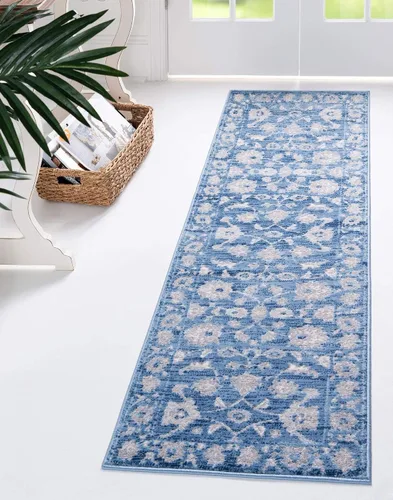 Vista 26 de Unique Loom Boston Collection - Alfombra rectangular de 2 x 3 pies y 1 pulgada, color azul y marfil