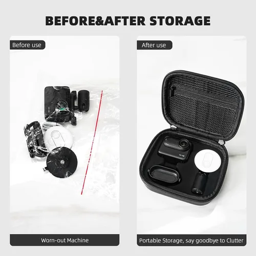 Vista 5 de BRDRC Funda de transporte para accesorios Insta 360 GO 3S / GO 3, bolsa de almacenamiento, funda protectora rígida para Insta360 GO 3S / GO3