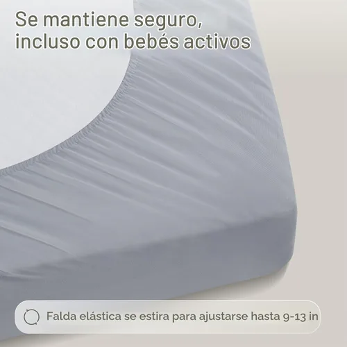 Vista 7 de Niagara - Paquete de 2 protectores de colchón de cuna hechos de bambú, 100% impermeables, suaves y transpirables con bolsillo profundo, protector