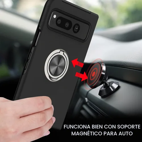 Vista 3 de BENTOBEN Funda plegable para Google Pixel (2023), [protección completa de bisagra] con soporte de anillo de 360°, a prueba de golpes, soporte Negro
