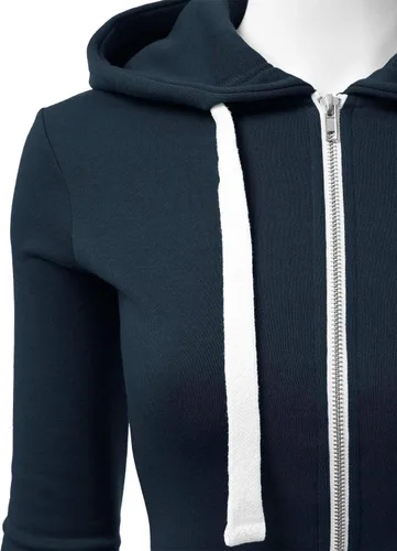 Vista 5 de DOUBLJU - Chaqueta ligera y delgada con capucha y cierre de cremallera para mujer, disponible en talla extragrande