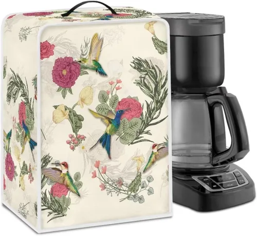 Vista 47 de DISNIMO Cubierta antipolvo para cafetera de mariposa azul, fundas para máquina de hacer café de cocina con mango superior, cubierta