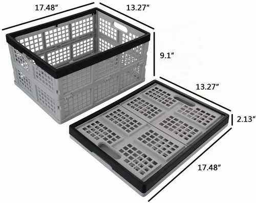 Vista 2 de Jekiyo Cajas de almacenamiento plegables de 34 litros, cesta plegable