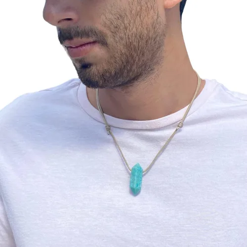 Vista 2 de Collar de punto de cristal – Piedra curativa, joyería de cristales para mujer, regalo para hombre, regalo para novia, gargantilla para niñas
