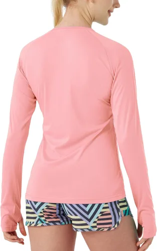 Vista 3 de Camisa estándar de manga larga con cremallera de 14 y secado rápido para mujer