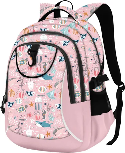 Vista 9 de Mochila escolar estilo Rickyh, mochila de viaje para hombres y mujeres, mochila ligera con compartimento para portátil, Tamaño único