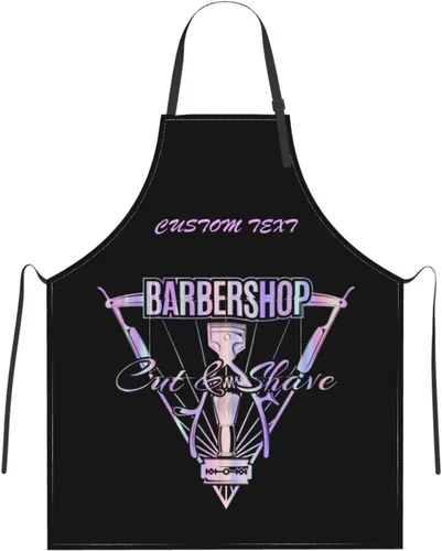 Vista 19 de Delantal de barbería personalizado para hombres y mujeres, delantal de peluquería con texto personalizado con bolsillos, delantal ajustable
