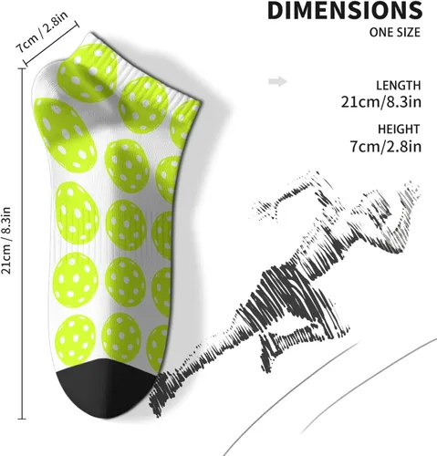 Vista 4 de devor Calcetines tobilleros de algodón para hombre, calcetines atléticos, lindos calcetines de pelleball, Blanco
