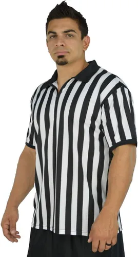 Vista 4 de Mato & Hash Camisas de árbitro para hombre/Jersey de árbitro con cuello para oficiar y disfraces