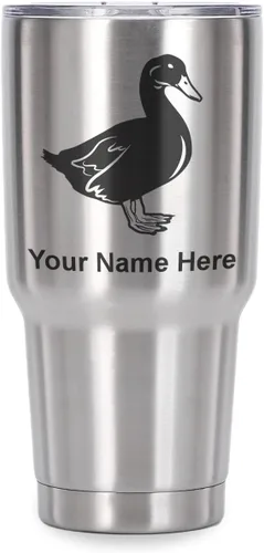 Vista 41 de LaserGram Vaso aislado al vacío de 20 onzas, pato, grabado personalizado incluido (negro) Engraved Gift for Duck Hunters, Vacuum Insulated