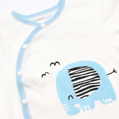 Vista 2 de COBROO Pijama unisex con pies de bebé para dormir y jugar, 100% algodón para bebés con mitones integrados de 0 a 3 meses