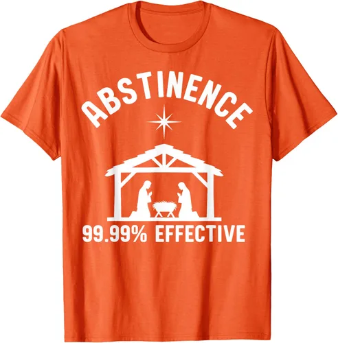 Vista 57 de Abstinence 99.99 Percent Effective Nativity Christmas Joke T-Shirt