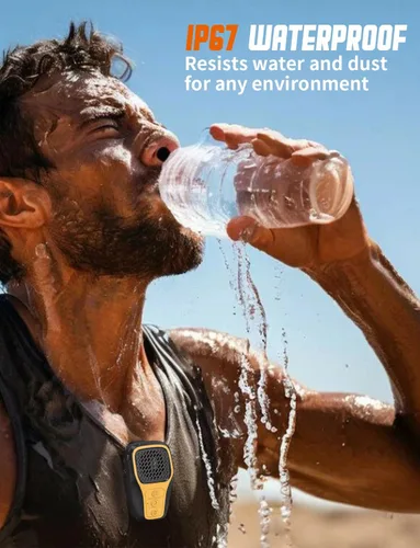 Vista 5 de Altavoz Bluetooth portátil, mini altavoz con clip, altavoz portátil inalámbrico con micrófono integrado, llamadas manos libres, regalos de artilugio