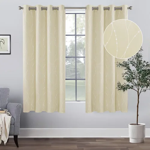 Vista 67 de BUHUA - Paneles de cortinas opacas para sala de estar, cortinas grises con aislamiento térmico, cortinas de ventana para dormitorio - 72 pulgadas
