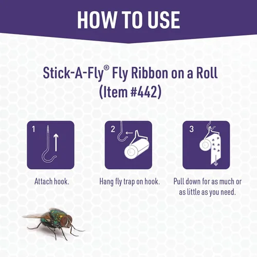 Vista 6 de JT Eaton Cinta Stick-A-Fly en una trampa para moscas en rollo
