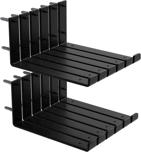 Vista 9 de Paquete de 8 soportes de estante de 7.25 pulgadas de largo x 4 pulgadas de alto x 1.5 pulgadas de ancho, soporte de estante flotante de hierro