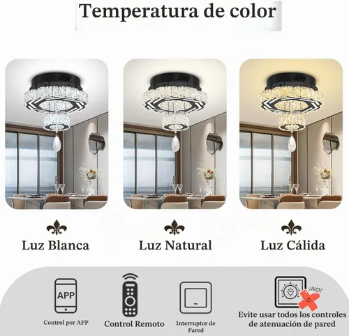 Vista 6 de Flashing God Candelabros modernos de cristal de 12 pulgadas, lámpara de techo de montaje empotrado, mini lámpara LED regulable para pasillo, lámpara