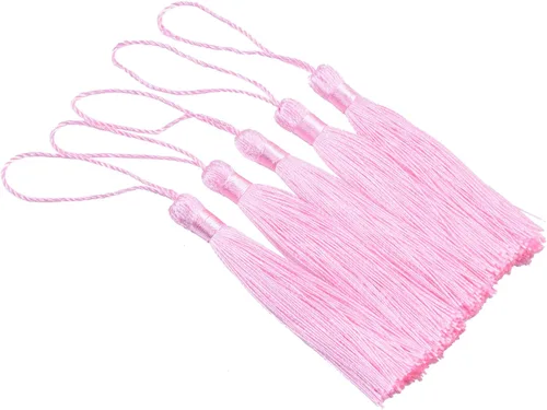 Vista 10 de KONMAY, borlas pequeñas y suaves, con bucles para proyectos de bricolaje, hechas a mano, sedosas, de 3.5 pulgadas, 20