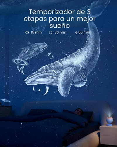 Vista 5 de POCOCO Proyector de Estrellas de Galaxia para Dormitorio con Discos de Película Óptica Reemplazables, Proyector Nocturno de Planetario Doméstico