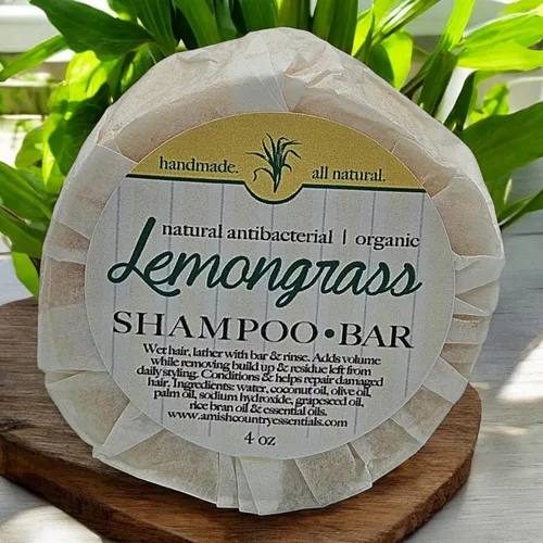 Vista 2 de Lemongrass Shampoo Bar, Energizing & Refreshing Cuidado del cabello, Todo tipo de cabello, Aceite esencial de citronela refrescante