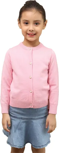 Vista 11 de SMILING PINKER cardigan de cuello redondo para niñas Negro
