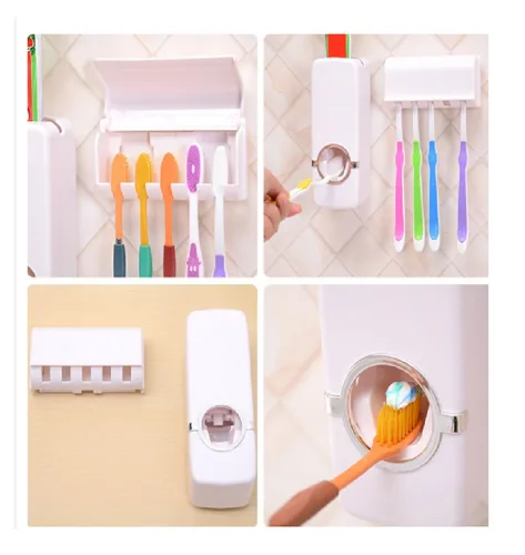 Vista 3 de Dispensador De Crema Dental Con Porta Cepillos
