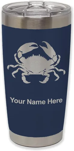 Vista 20 de LaserGram Vaso aislado al vacío de 20 onzas, cangrejo, grabado personalizado incluido (camuflaje verde)