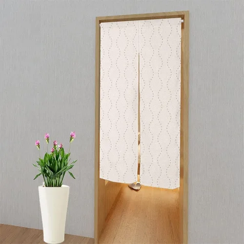 Vista 3 de Leowefowa Noren - Cortina de puerta de estilo japonés con cuentas estampadas con cuentas estampadas, panel de tapiz para puerta, divisor