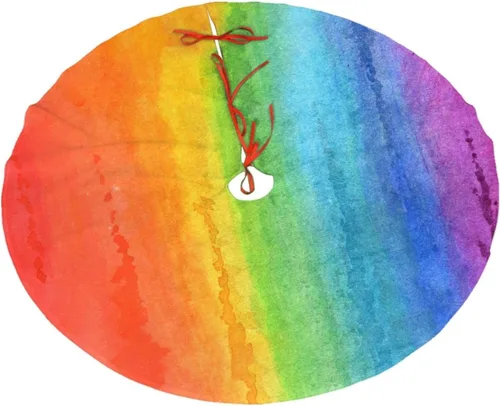 Vista 17 de Falda de árbol de Navidad con huevos de Pascua coloridos, 36" para Navidad, Halloween, Año Nuevo, decoración de fiesta, árbol de casa, alfombra