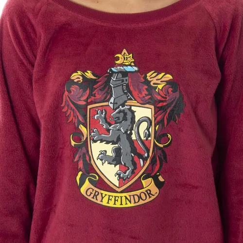 Vista 2 de Harry Potter Juniors Hogwart Castle House Crest - Conjunto de pijama de forro polar para correr, las 4 casas disponibles
