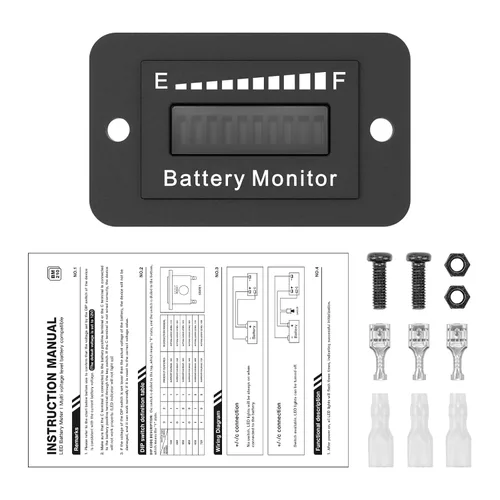 Vista 9 de Medidor Monitor de Batería para Carrito de Club de Golf 12V 24V 36V 48V 60V 72V para Yamaha EZGO Motocicleta Indicador LED de Capacidad de Batería