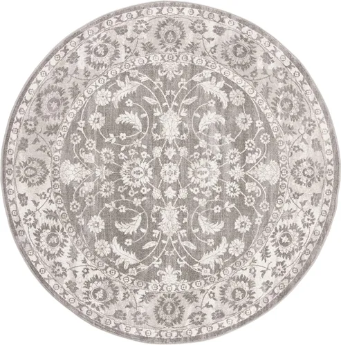 Vista 3 de SAFAVIEH Colección Brentwood BNT844B - Alfombra redonda de 6 pies 7 pulgadas, color crema y gris, tradicional oriental, no desprende pelusa