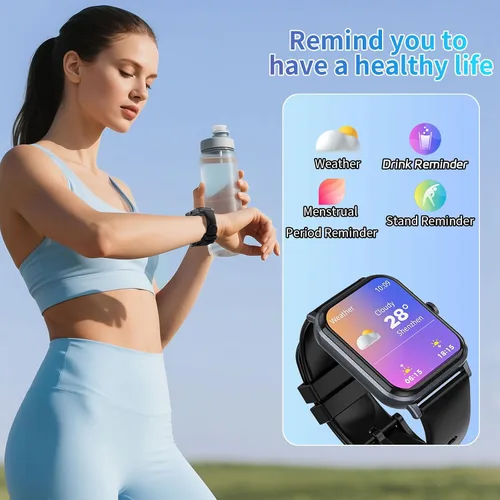 Vista 6 de Reloj inteligente para hombres y mujeres con llamadas, rastreador de actividad física de 1.83 pulgadas con monitor de frecuencia cardíaca/sueño